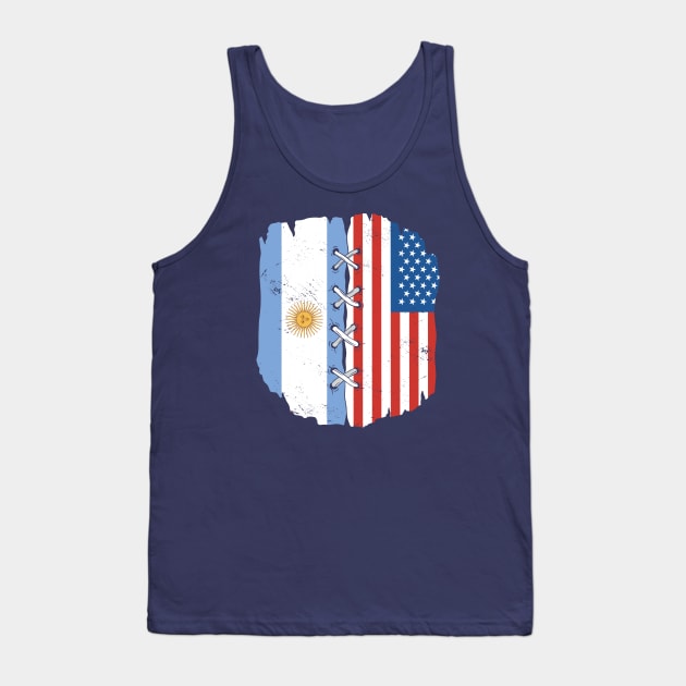 Proud Argentinian American Heritage // Argentina & USA Flag Tank Top by Now Boarding